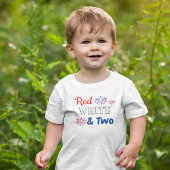 Rood wit en twee tweede verjaardag kinder shirts