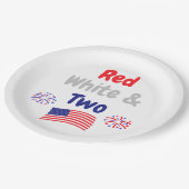 Rood, wit en twee tweede verjaardag papieren bordje (Gekanteld)