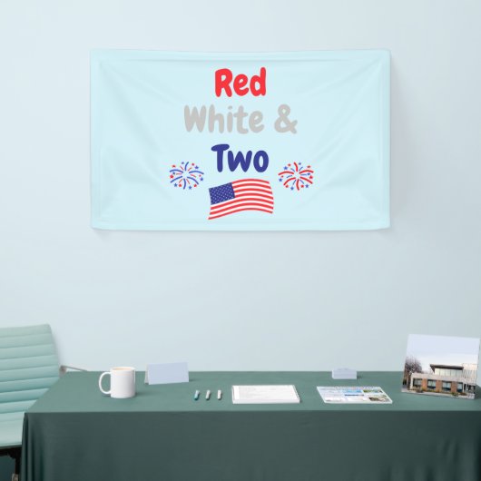 Rood, wit en twee tweede verjaardag spandoek (Beurs)