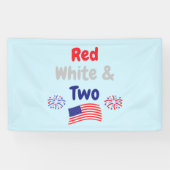 Rood, wit en twee tweede verjaardag spandoek (Horizontaal)