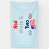 Rood, wit en twee tweede verjaardag spandoek (Verticaal)