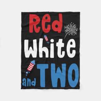 Rood Wit En Twee Verjaardag 4 Juli Amerikaans 2e Fleece Deken