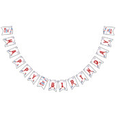 Rood wit en twee verjaardagsfeestbanner vlaggetjes (Alle)