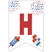 Rood wit en twee verjaardagsfeestbanner vlaggetjes (Tweede vlag)