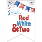 Rood wit en twee verjaardagsfeestbanner vlaggetjes (Eerste vlag)