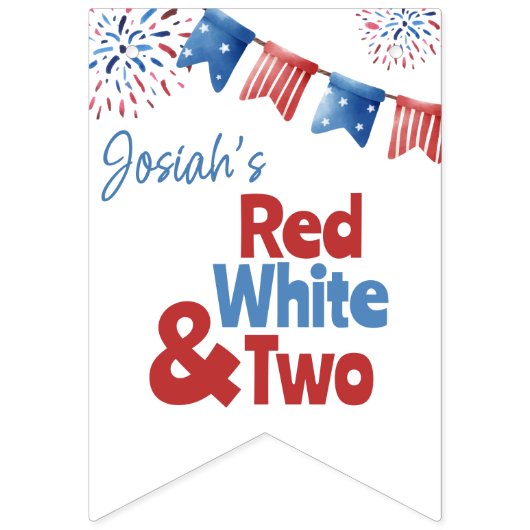 Rood wit en twee verjaardagsfeestbanner vlaggetjes (Eerste vlag)