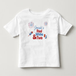Rood Wit en Twee Verjaardagsfeestje Kinder Shirts