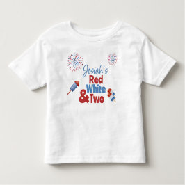 Rood Wit en Twee Verjaardagsfeestje Kinder Shirts