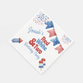 Rood Wit en Twee Verjaardagsfeestje Servet (Hoek)