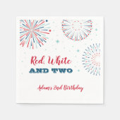 Rood, wit en twee verjaardagsservetten servet (Voorkant)