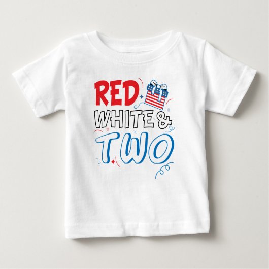 rood wit en twee vierde juli Toddler Birthday (Voorkant)