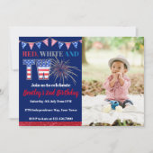 Rood wit en TWO Firecracker Birthday Kaart (Voorkant)