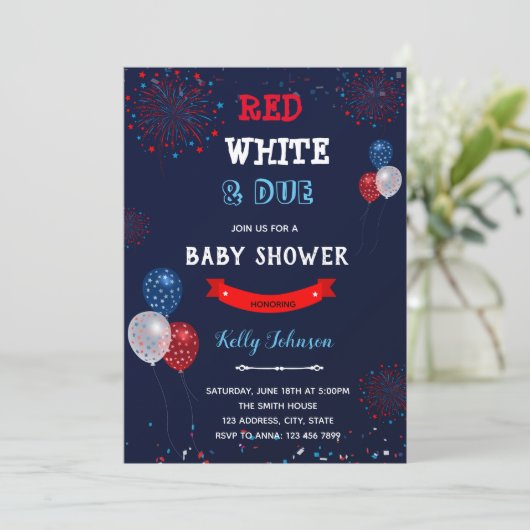 Rood wit en uitnodiging (Staand voorkant)