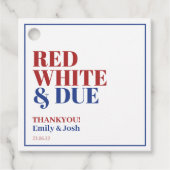 Rood Wit en Verschuldigd 4 Juli Baby shower Bedankjes Labels (Voorkant)