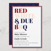 Rood Wit en Verschuldigd 4 Juli Baby shower Kaart (Voorkant / Achterkant)