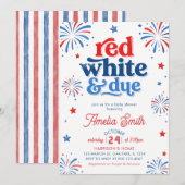Rood Wit en Verschuldigd 4 juli Baby shower Kaart (Voorkant / Achterkant)