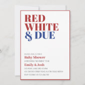 Rood Wit en Verschuldigd 4 Juli Baby shower Kaart (Voorkant)