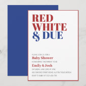 Rood Wit en Verschuldigd 4 Juli Baby shower Kaart (Voorkant / Achterkant)