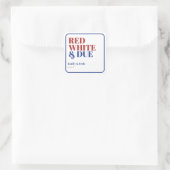 Rood Wit en Verschuldigd 4 Juli Baby shower Vierkante Sticker (Tas)