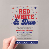 Rood, Wit en Verschuldigd 4 juli Patriottisch Baby Acryl Uitnodigingen (Insitu (Draagbaar))