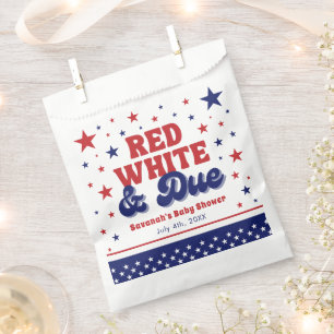 Rood, Wit en Verschuldigd 4 juli Patriottisch Baby Bedankzakje