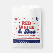 Rood, Wit en Verschuldigd 4 juli Patriottisch Baby Bedankzakje (Voorkant)