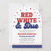 Rood, Wit en Verschuldigd 4 juli Patriottisch Baby Kaart (Voorkant)