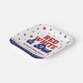 Rood, Wit en Verschuldigd 4 juli Patriottisch Baby Papieren Bordje (Gebogen)