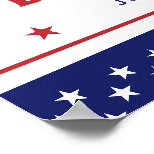 Rood, Wit en Verschuldigd 4 juli Patriottisch Baby Poster (Hoek)