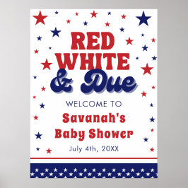 Rood, Wit en Verschuldigd 4 juli Patriottisch Baby Poster