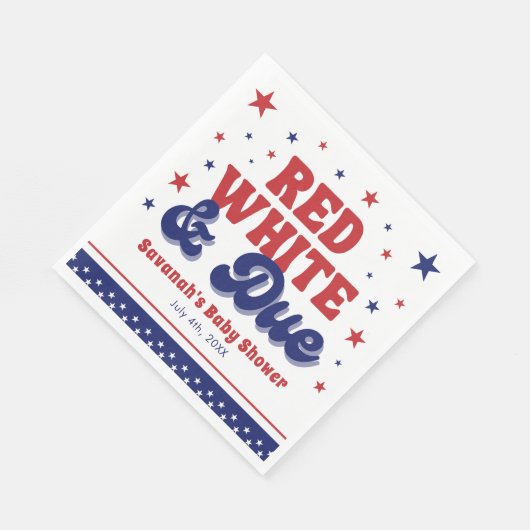 Rood, Wit en Verschuldigd 4 juli Patriottisch Baby Servet (Hoek)