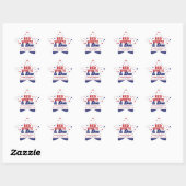 Rood, Wit en Verschuldigd 4 juli Patriottisch Baby Ster Sticker (Vel)