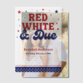 Rood, Wit en Verschuldigd 4 juli Patriottisch Baby Vellum Uitnodigingen (Offset (Koppel))