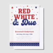 Rood, Wit en Verschuldigd 4 juli Patriottisch Baby Vellum Uitnodigingen (Offset)