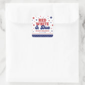 Rood, Wit en Verschuldigd 4 juli Patriottisch Baby Vierkante Sticker (Tas)