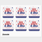 Rood, Wit en Verschuldigd 4 juli Patriottisch Baby Vierkante Sticker (Vel)