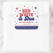 Rood, Wit en Verschuldigd 4 juli Patriottisch Baby Vierkante Sticker (Tas)