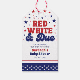 Rood, Wit en Verschuldigd 4 juli Patriottische Bab Cadeaulabel