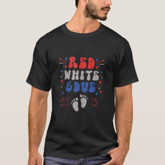 Rood Wit en Verschuldigd 4 juli Zwangerschapsjurk  T-shirt