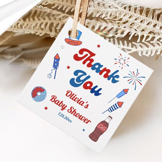 Rood, Wit en Verschuldigd Baby Shower Bedankt Bedankjes Labels