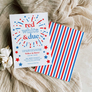 Rood Wit en Verschuldigd Baby Shower Kaart