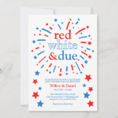 Rood Wit en Verschuldigd Baby Shower Kaart (Voorkant)