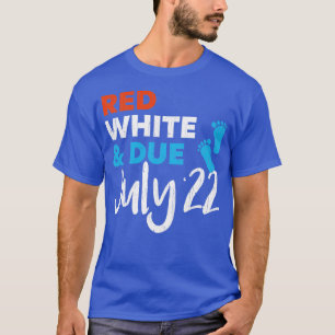 Rood wit en Vervaldatum juli 2022 Zwangerschap Aan T-shirt
