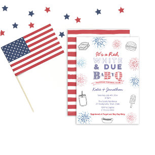 Rood Wit En Verwacht BabyQ 4 juli Baby Shower Fees Kaart