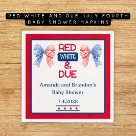 Rood Wit en Verwacht op 4 Juli Baby Shower Servet