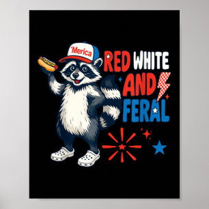 Rood Wit En Verwilderd Grappig Patriotische Wasbee Poster