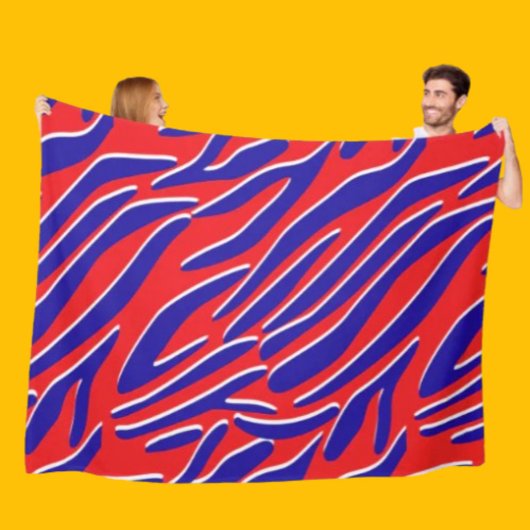 Rood, wit en vet | Tiger Stripe Fleece Deken