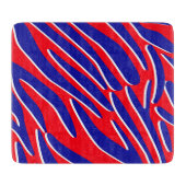 Rood, wit en vet | tijgerstreepglas snijplank (Voorkant)