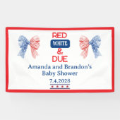 Rood/wit en vierde Baby shower Spandoek (Horizontaal)