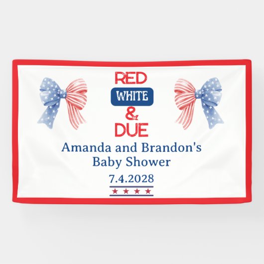 Rood/wit en vierde Baby shower Spandoek (Horizontaal)